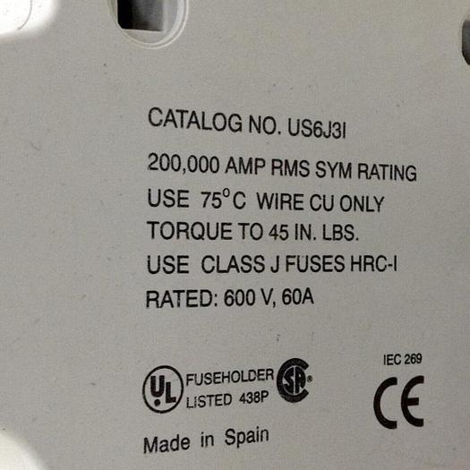 Used GOULD Ultra Safe Fuse Holder US6J3I #73098