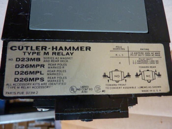 Used CUTLER HAMMER Relay D23MB #29038
