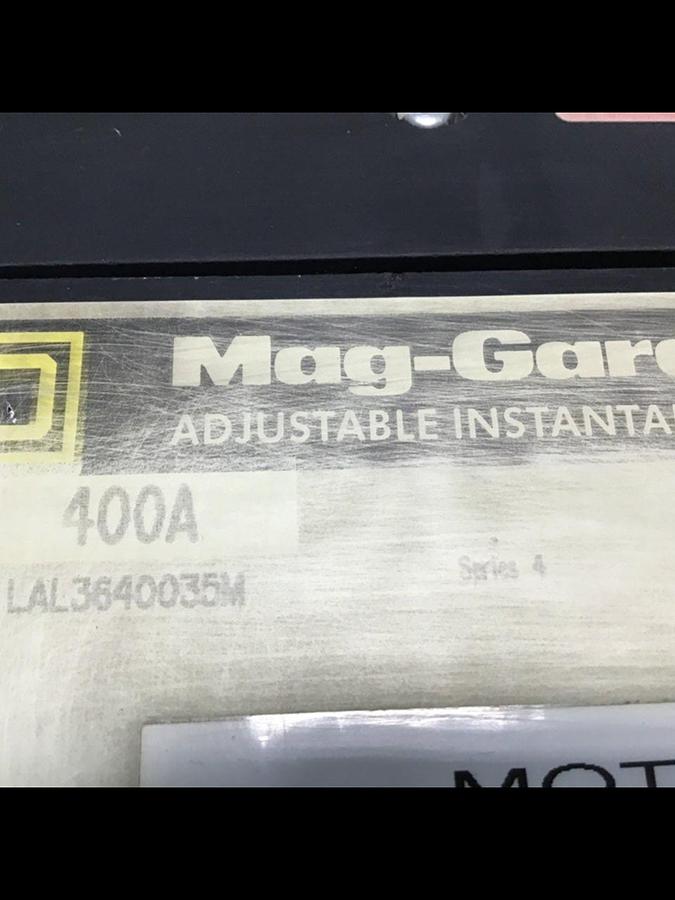 Used SQUARE D 400 Amp Circuit Breaker LAL3640035M #144286
