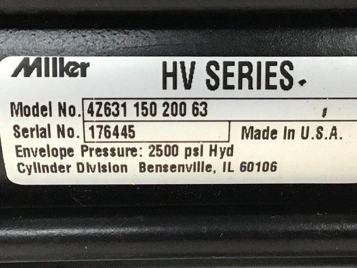 Used MILLER FLUID POWER Cylinder 4Z63115020063 #119472