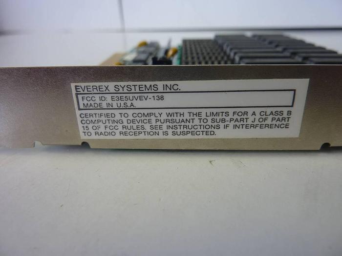 Used EVEREX SYSTEMS Circuit Board EV138 #5764