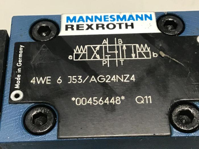 Used REXROTH Valve & Manifold 4WE6J53/AG24N24 & MANIFOLD #117192
