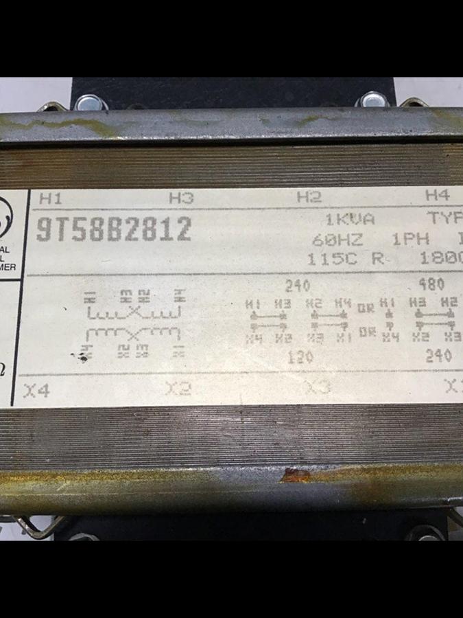 Used GENERAL ELECTRIC / GE 1.00 kVA Transformer 9T58B2812 Used