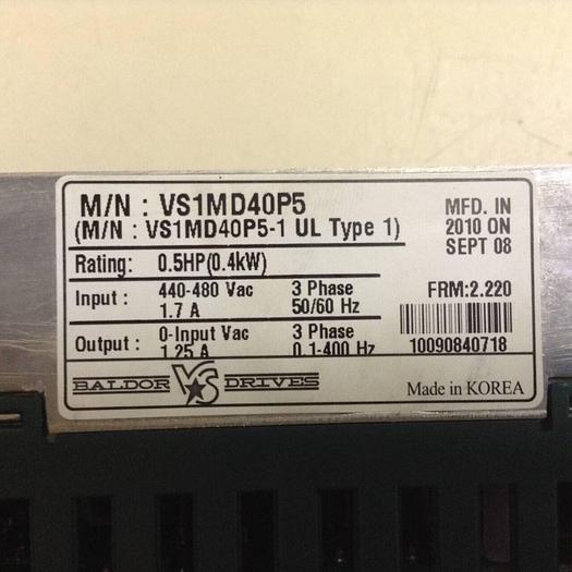 Used BALDOR Drive Control VS1MD40P5 #86843