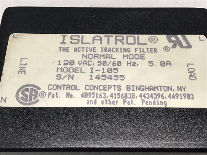 Used ISLATROL Active Tracking Filter I-105 #123502