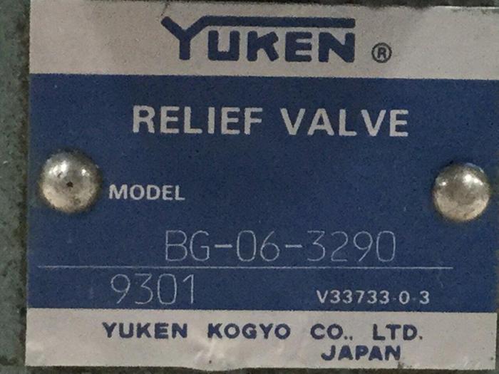 Used YUKEN Hydraulic Relief Valve BG-06-3290 #102655
