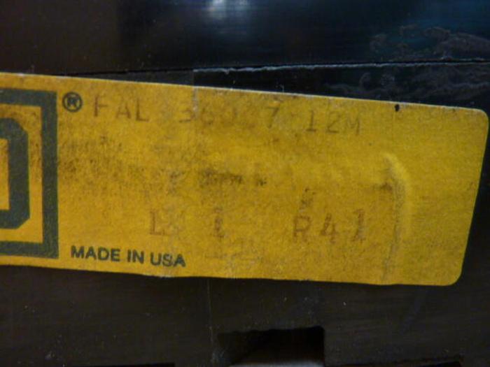 Used SQUARE D 7 Amp Circuit Breaker FAL3600712M #28459