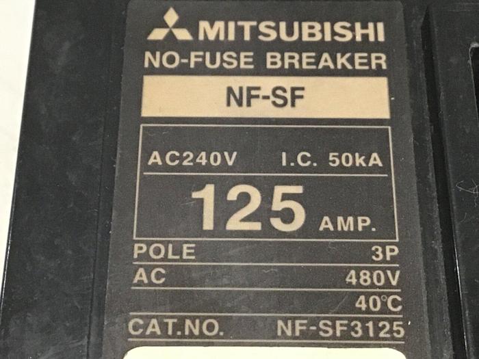 Used MITSUBISHI 125 Amp Circuit Breaker NF-SF3125 #124322