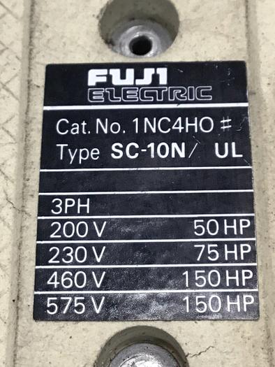 Used FUJI ELECTRIC Contactor SC-10N/UL 1NC4H0 #135521