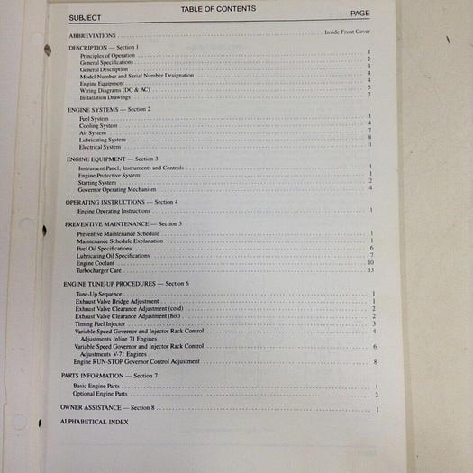 Used DETROIT DIESEL Operators Manual MANUAL974 #70974
