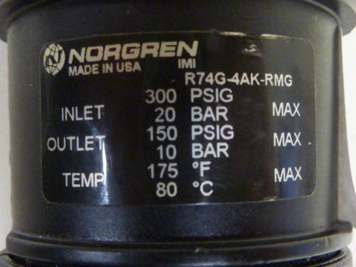 Used NORGREN Regulator R74G-4AK-RMG #71435