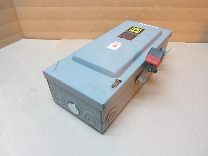 Used SQUARE D 30 Amp Safety Disconnect Switch H361 E1 Used
