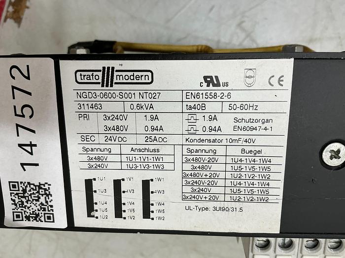 Used TRAFOMODERN NGD3-0600-S001 NT027