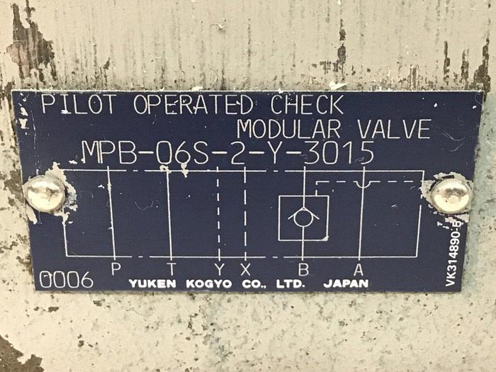 Used YUKEN Modular Valve MPB-06S-2-Y-3015 #116247