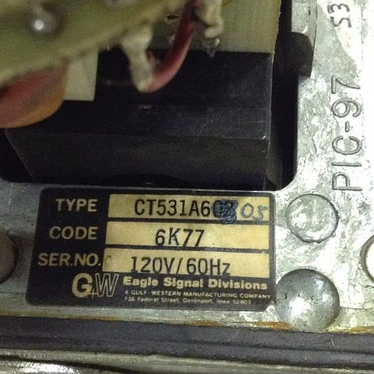 Used EAGLE SIGNAL Timer Analog Setpoint CT531A603 #76881