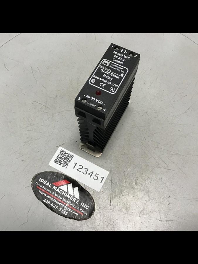 Used CONTINENTAL INDUSTRIES Solid State Relay RSDA-660-25-1DE Used