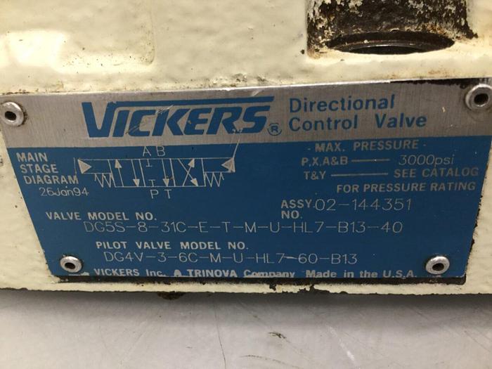 Used VICKERS Directional Control Valve DG4V-3-6C-M-U-HL7-60 Used