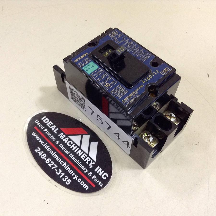Used MITSUBISHI 10 Amp Circuit Breaker NF30-CS-10 Used