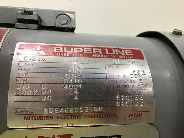 Used MITSUBISHI 0.2 kW Induction Motor SF-JRF #126138