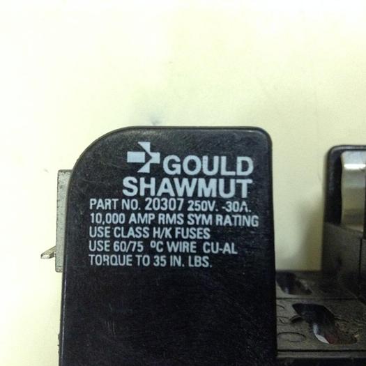 Used GOULD / SHAWMUT Fuse Holder 20307 #74413