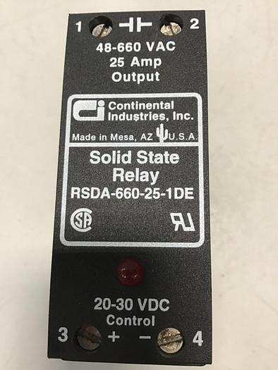 Used CONTINENTAL INDUSTRIES Solid State Relay RSDA-660-25-1DE #134760