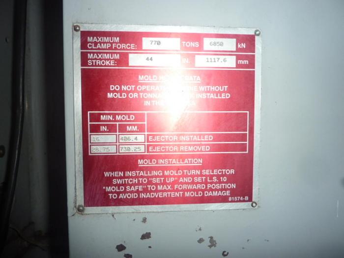 Used VAN DORN DEMAG 770 Ton Injection Molding Machine 770HP4300S USED