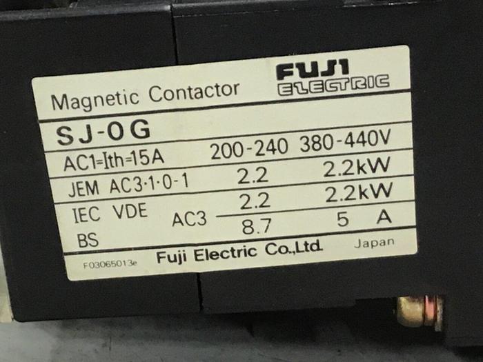Used FUJI ELECTRIC Contactor SJ-0G #124146