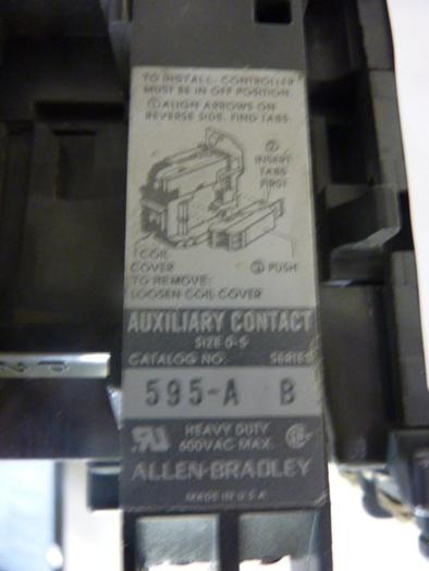 Used ALLEN BRADLEY Starter Size 1 509-BOD SER B W41 #43843