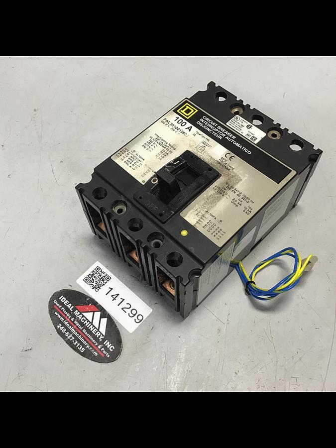 Used SQUARE D FAL361001590J 100 Amp Circuit Breaker Used #141299