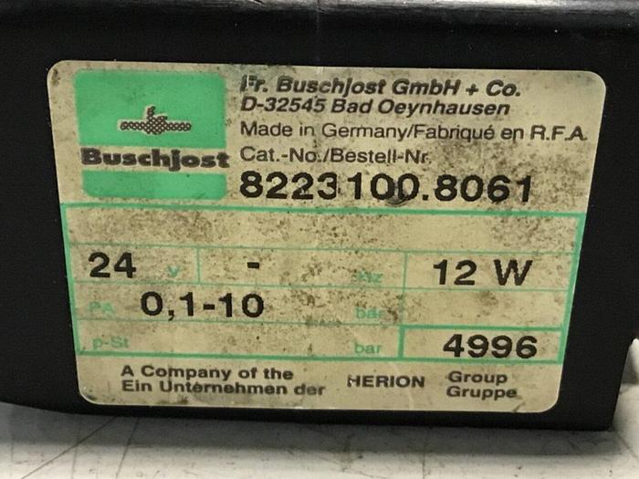Used BUSCHJOST Norgren Solenoid Valve 8223100.8061 #123954
