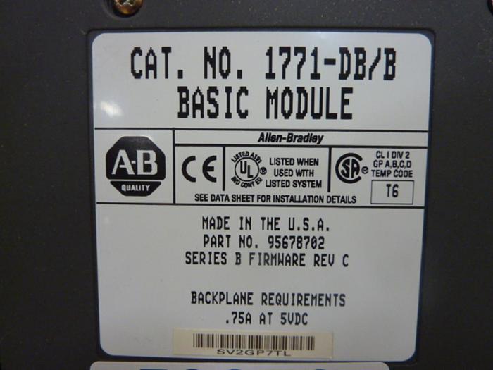Used ALLEN BRADLEY I/O Module 1771-DB SER B #50272