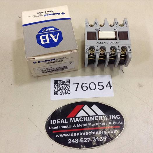 ALLEN BRADLEY Auxiliary Contact Block 195-FA40 SER A #76054