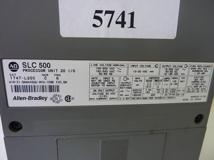 Used ALLEN BRADLEY Controller & Slot Rack 1747-L20C SER C / 1746-A2 SER A #5741