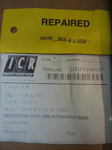 Used VICKERS Resolver Board 916339 #31837