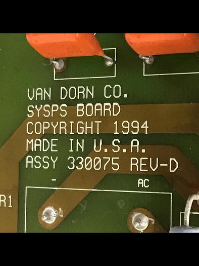 Used VAN DORN 330075 Power Supply Used #145413