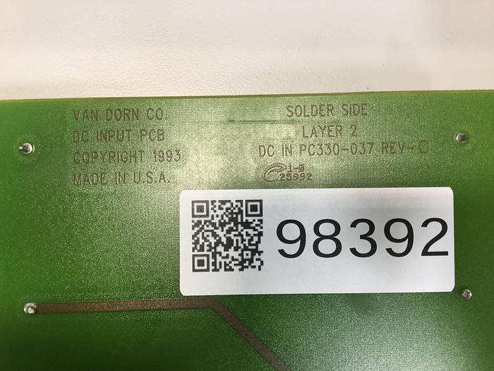 Used VAN DORN DC Input Board 330037 PC330-037 Used