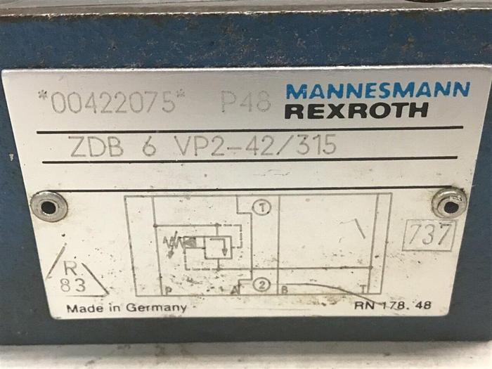 Used REXROTH Valve ZDB 6 VP2-42/315 #137625