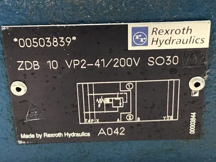 Used REXROTH Valve ZDB 10 VP2-41/200V SO30 #126189