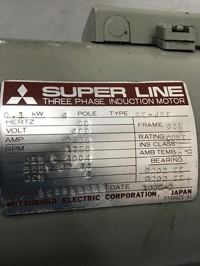 Used MITSUBISHI 0.13 HP Induction Motor SE-JRF 460V Used