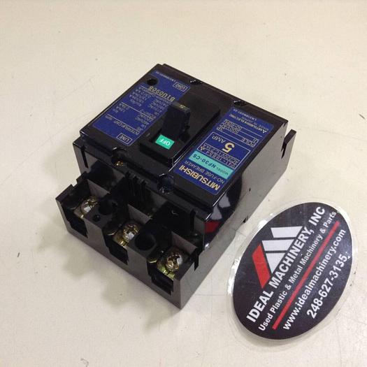 Used MITSUBISHI 5 Amp Circuit Breaker NF30-CS-5 #75757