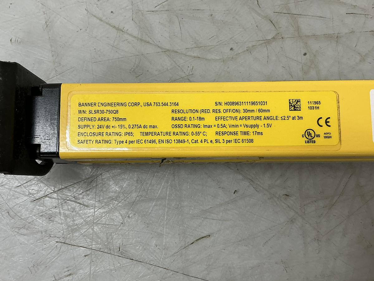 Used BANNER ENGINEERING SLSR30-750Q8