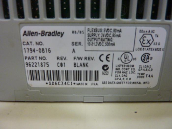 Used ALLEN BRADLEY I/O Module 1794-OB16 SER A #66710