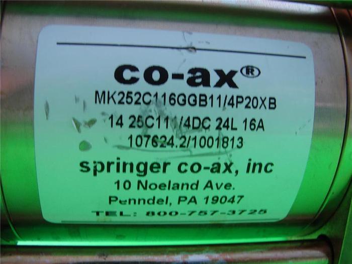 Used CO AX VALVES INC Valve MK252C116GGB11/4P20XB Used
