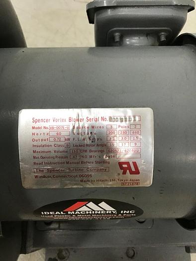 Used SPENCER VORTEX Blower VB-007E-U Used