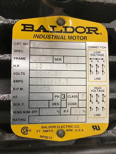 Used CONAIR FRANKLIN 15 HP Blower w/ Motor 290-460-05 Used