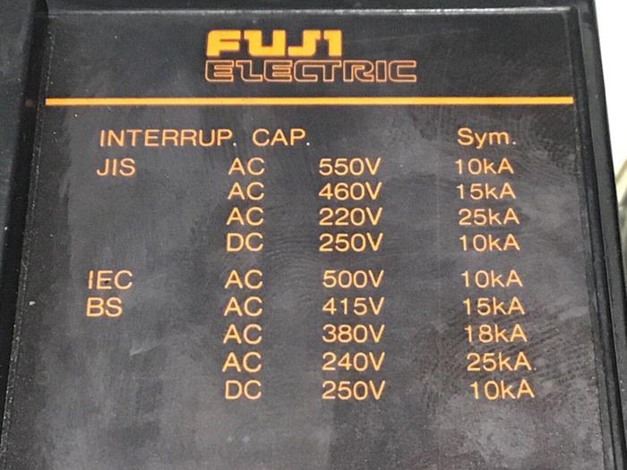 Used FUJI ELECTRIC 225 Amp Circuit Breaker EA203B-225 #140300