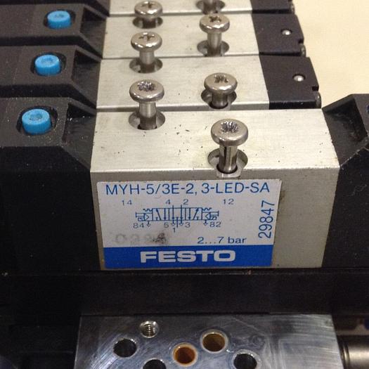 Used FESTO Control Block w/ Valves VIMP-MINI-1/8-8-SA #70609