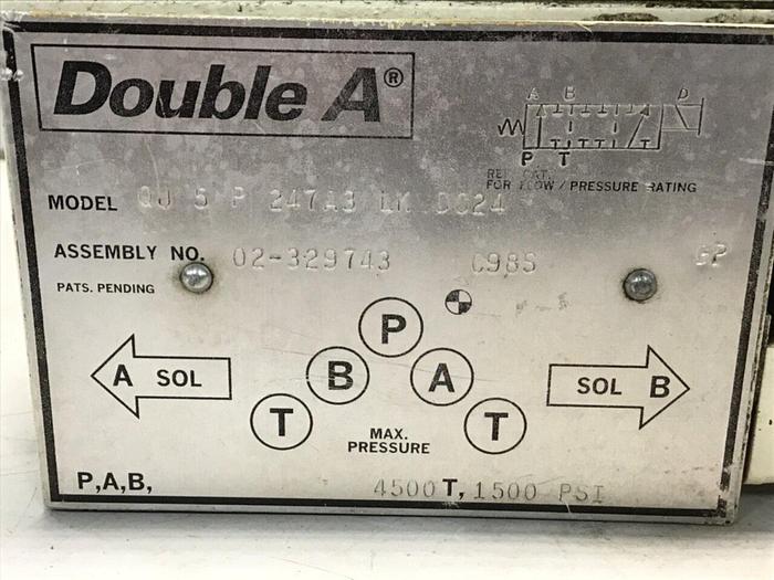 Used DOUBLE A Valve QJ5C246A3LKDC24 #133023