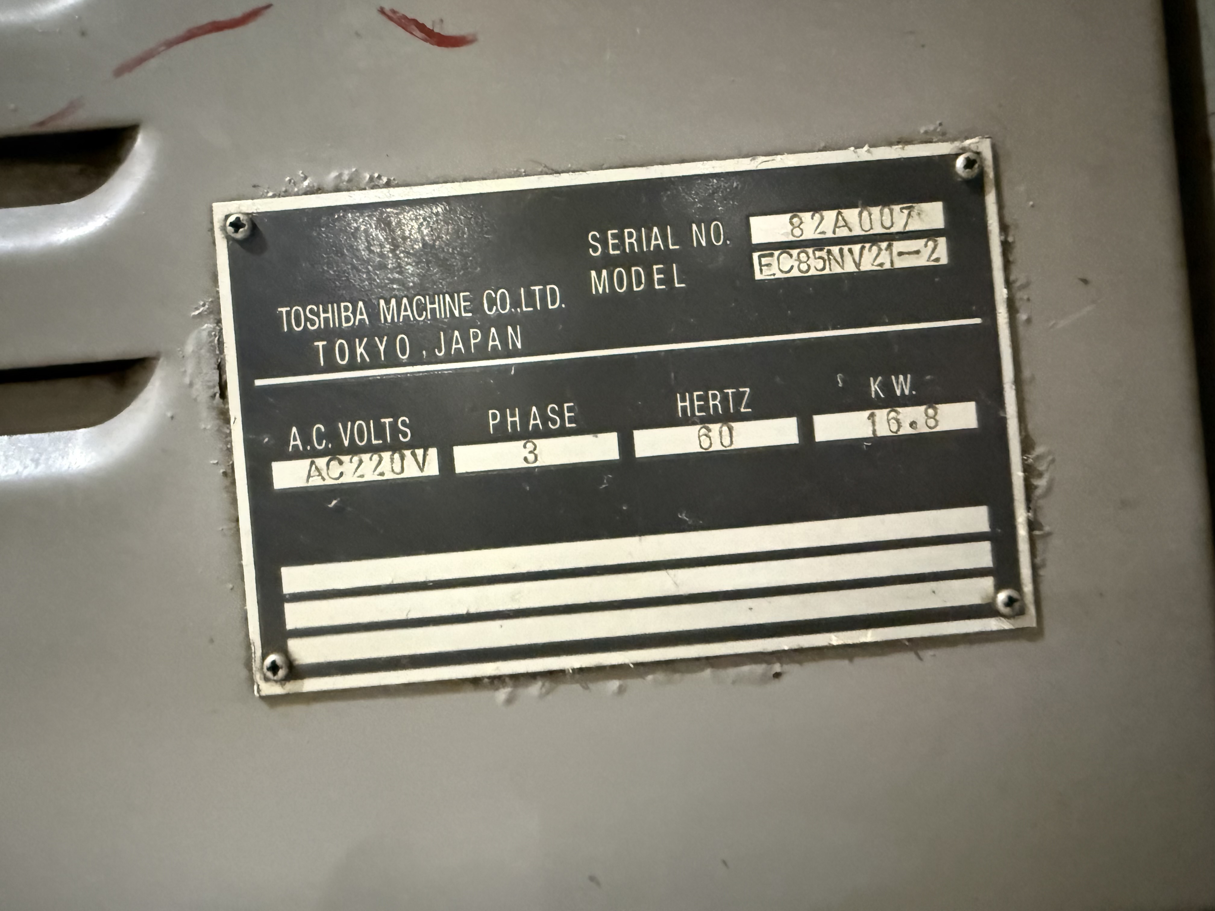 Used NEED WT 2003 TOSHIBA 85 Ton Injection Molding Machine EC85NV21-2 USED