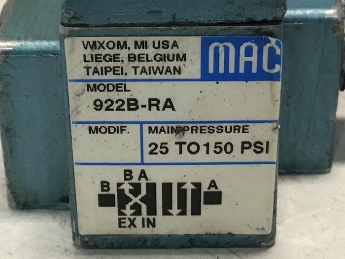 Used MAC Remote Air Valve 922B-RA #129031